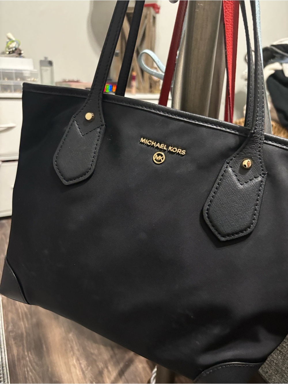 Michael Kors Black Toiletry Dopp with Gold Logo - Picture 3 of 4
